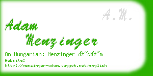 adam menzinger business card